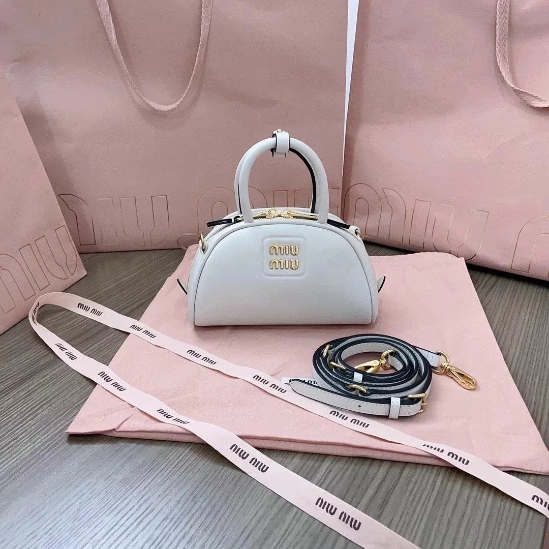 Miu Miu Bag Top version 【New Launch】New Model Style Dumpling Bag Portable Box Bag Travel Bag Hobos Portable Messenger Bag Large5BB157Mini Small Waste Bag Wallet New Women's Bag Small Size5bp085