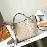 Louis Vuitton LV Women's Bag Top version New Hollow Perforated Women's Bag Fashion Leather Shopping Bag HINA Small Size Handbag Portable Shoulder Bag First Layer Cowhide Messenger Bag Two Back Bucket Bag M54353/M54351