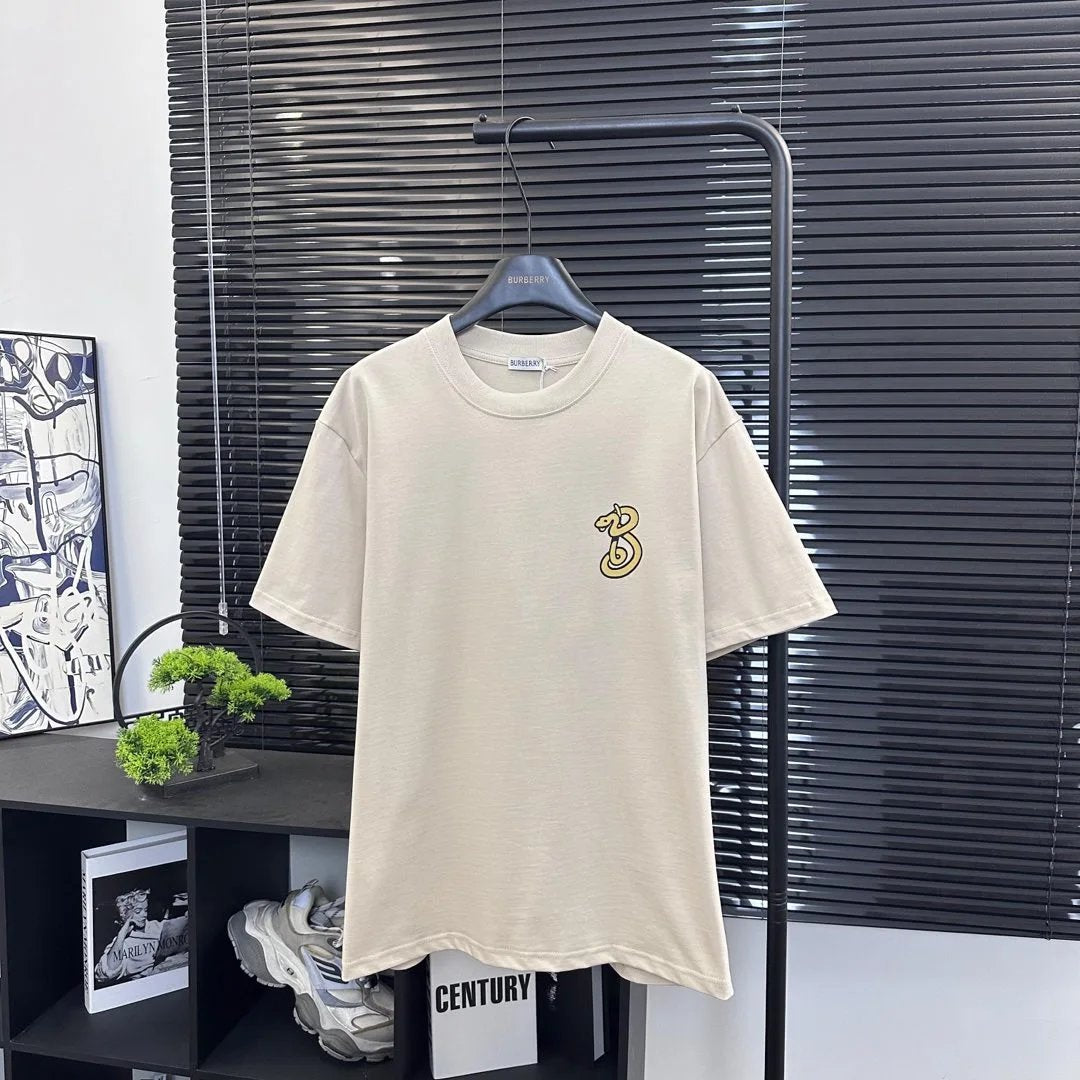 Burberry T-shirt Year of the Snake Limited Edition Pattern Letter Print logo round Neck Short Sleeve25ss New pure cotton T Unisex T-Shirt OS Loose Fit Base Shirt G Home Top Half Sleeve T-Shirt