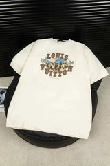 Louis Vuitton LV T-shirt Front Snowflake Metal Rhinestone Embroidery logo round Neck Short Sleeve25ss New pure cotton T Unisex T-Shirt OS Loose Fit Base Shirt Top Half Sleeve T-Shirt