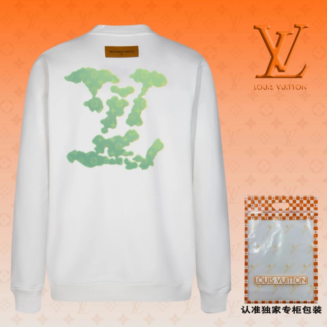 Louis Vuitton LV Hoodie Clouds logo Runway Style Crewneck Sweatshirt Long Sleeve Base Shirt Jacket Top Fashion Unisex Sports Casual OS Loose Fit Versatile New Autumn Winter Collection
