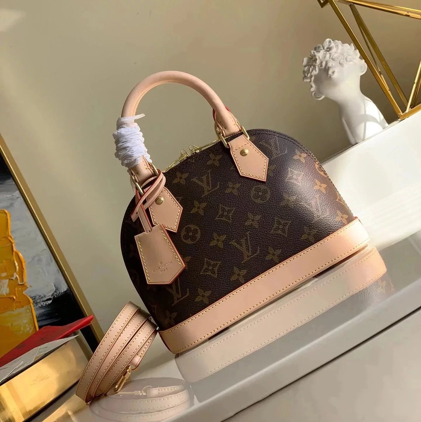 Louis Vuitton LV Women's Bag Top version Classic Chessboard Plaid Presbyopic Shell Bag Handbag Crossbody Shoulder Bag23New Water Ripple Cowhide Series New Handbag Shell Bag Women's Bag