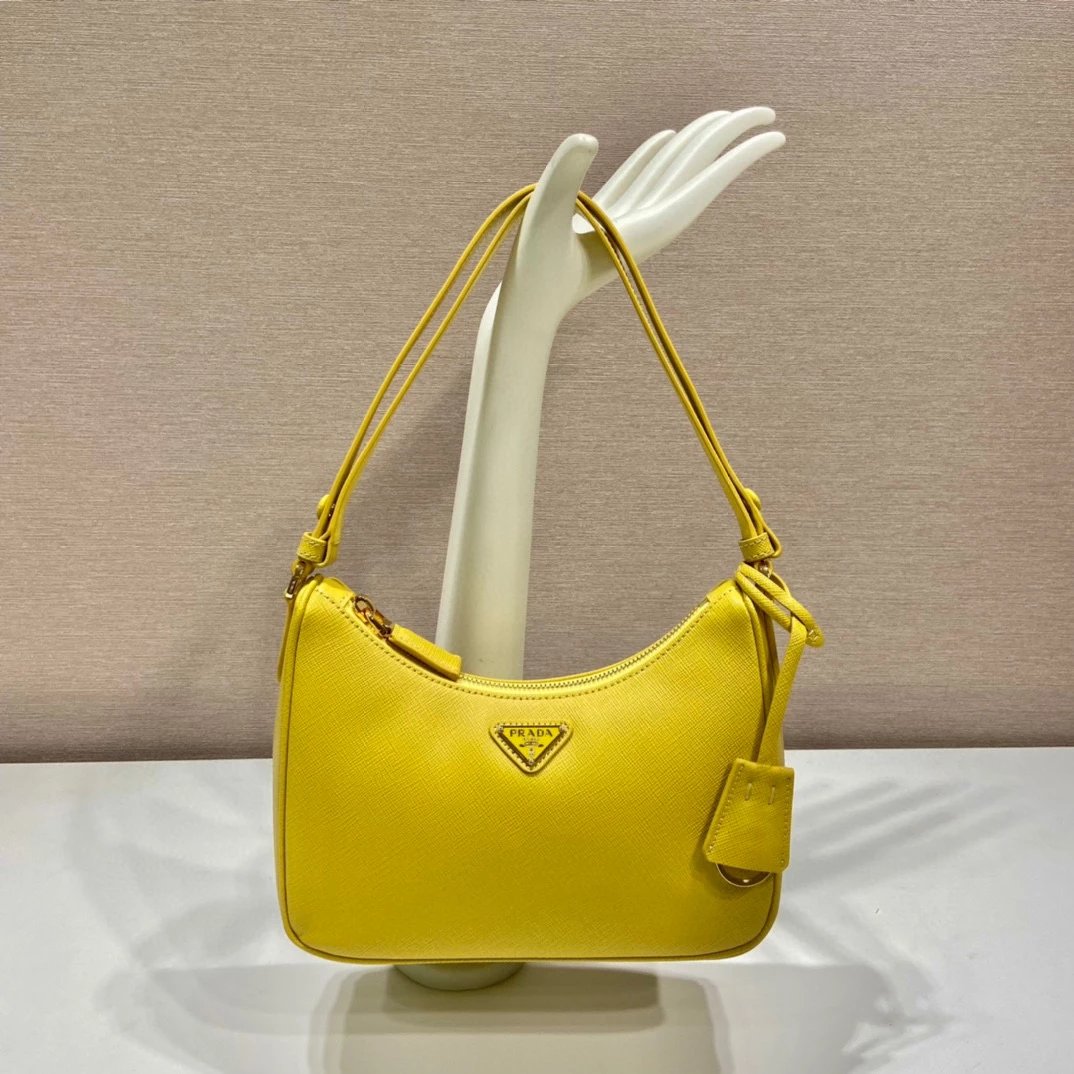 PRADA Bag Top version Original Order Re-Edition New Three-in-One Full Leather Hobo Cross Pattern Cattle Leather Bag Shoulder Bag Crossbody Bag Underarm Bag Handbag Women's Bag20051BC204B Multicolor