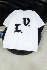 Louis Vuitton LV T-shirt Chest Letter Print logo round Neck Short Sleeve25ss New pure cotton T Unisex T-Shirt OS Drop Shoulder Loose Fit Base Shirt Top T-Shirt Short Sleeve
