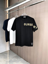 Burberry T-shirt Chest Plaid Letter Patch Embroidery logo round Neck Short Sleeve25ss New pure cotton T Unisex T-Shirt OS Loose Fit Base Shirt Top Half Sleeve T-Shirt