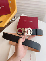 Ferragamo Belt Top version 【Full Package】Belt Width for Men and Women3.5cm with Chip nfc Anti-Counterfeiting Quality Counter Full Set Packaging Italian Double-Sided Cowhide Matching Boutique Brass Buckle Long and Short Belt Pants Belt