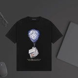 Louis Vuitton LV T-shirt Balloon House Print on the Chest logo round Neck Short Sleeve25ss New pure cotton T Unisex T-Shirt OS Drop Shoulder Loose Fit Base Shirt Top T-Shirt Short Sleeve