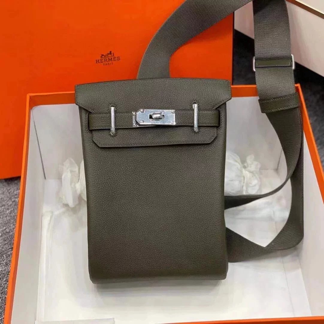 Hermes women's bag Top version In Stock Exclusive Real Shot AIMA Home H Home minihacados Chest Bag Waist Bag Messenger Bags Unisex Unisex Men's and Women's Bags Chest and Waist Bag Water Demon Blue Army Green Midnight Blue Pure Handmade Hand Sewing Wax Li