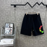 Givenchy Shorts Front and Back Colorful Graffiti Blurred Letter Print logo Five-point Shorts25ss New Drawstring Casual Summer Pants American Style5Two-in-One Casual Sweatpants for Men and Women, Pure Cotton Joggers