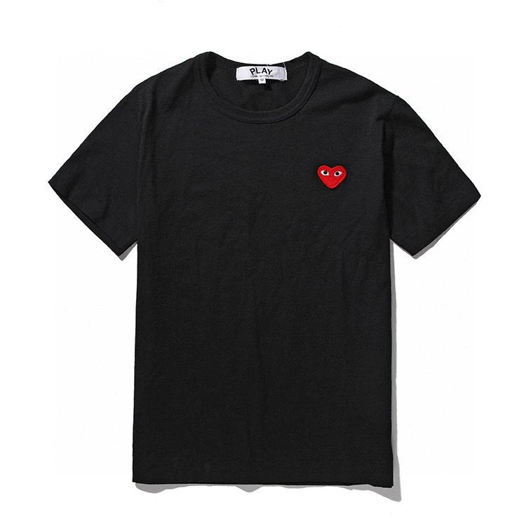 Rei Kawakubo T-shirt Top Version T T-shirt Women's Summer Classic Little Red Heart Cotton round Neck Short Sleeve Men