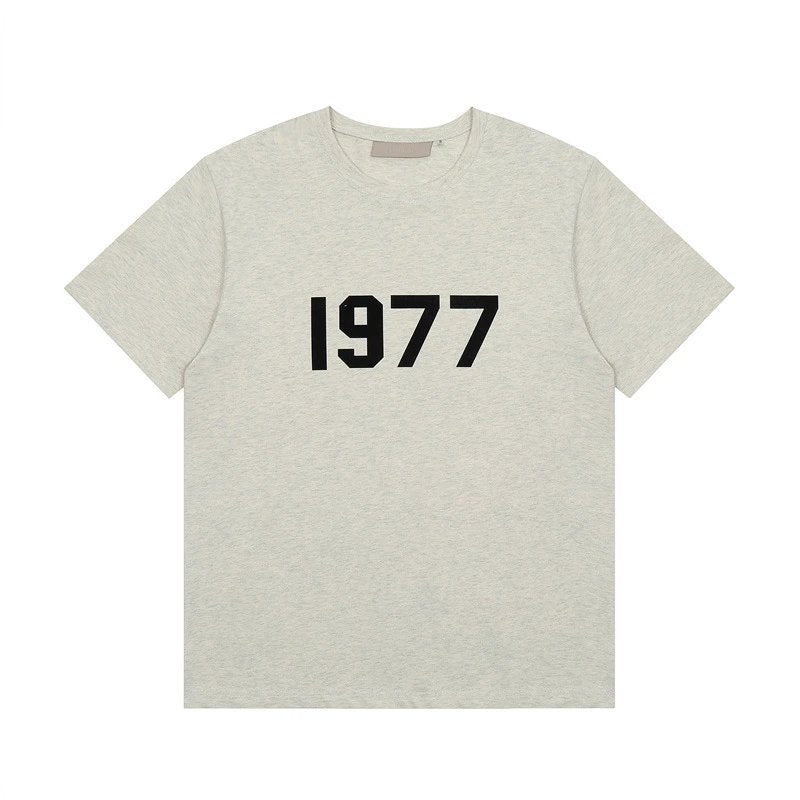 ESSENTIALS T-shirt Fashion Brand High Street Leisure1977Short Sleeve Loose Casual American Men and Women Couple T T-shirt-CY
