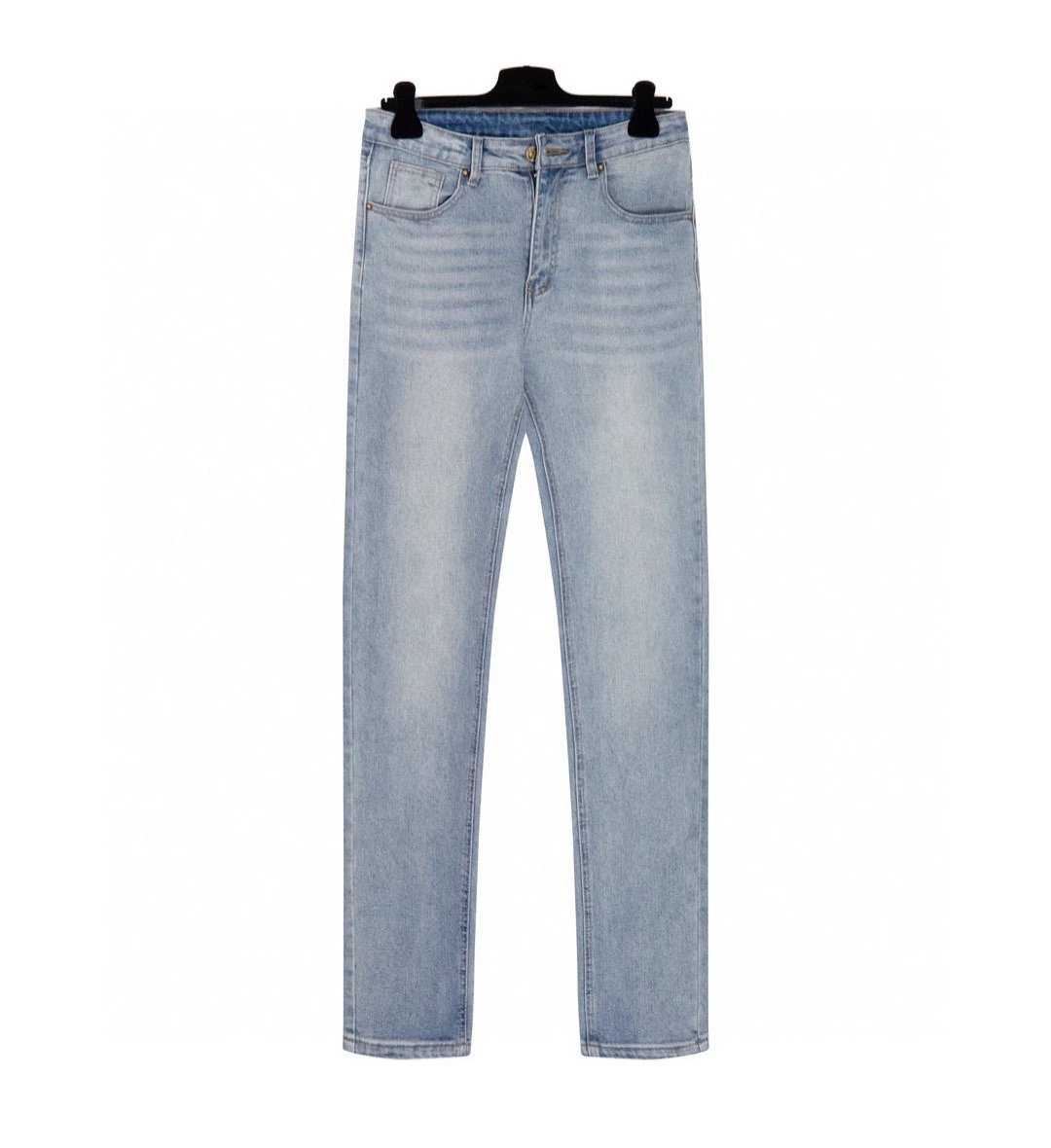 Louis Vuitton LV Jeans Pocket Embroidery Ultra Soft Straight Washed Blue Jeans Autumn Winter New Unisex Loose Casual Wide Leg High Waist Pants