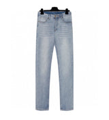 Louis Vuitton LV Jeans Pocket Embroidery Ultra Soft Straight Washed Blue Jeans Autumn Winter New Unisex Loose Casual Wide Leg High Waist Pants