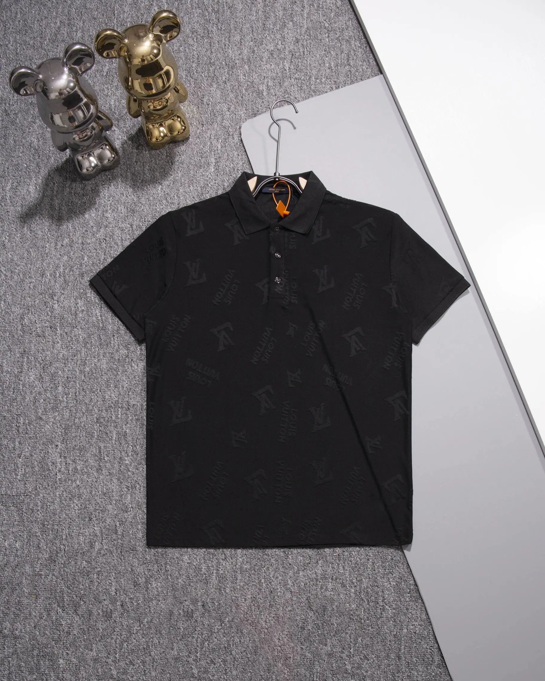 Louis Vuitton LV T-shirt Embroidered Brand Letters on the Chest logoPOLO Short Sleeve Turn-down Collar Shirt Unisex Summer Loose Fit T Business Commuter Short Sleeve Shirt Plus Size