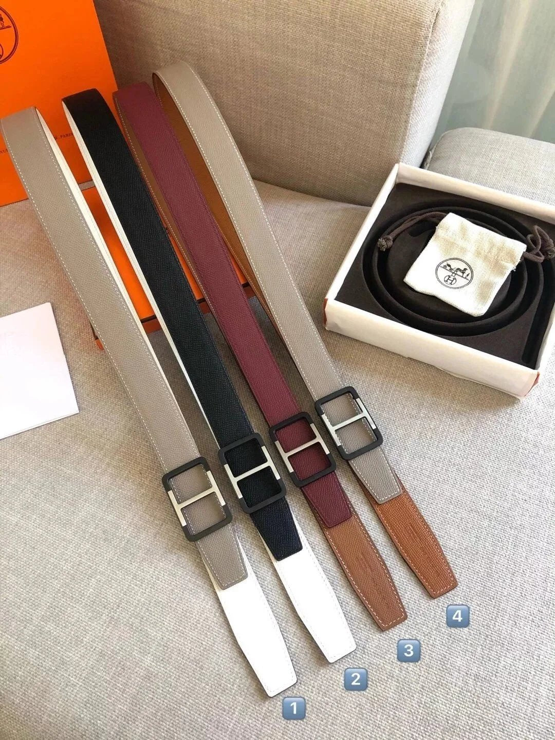 Hermes Belt Top version New High Quality Calfskin Business Men's Belt H Letter Buckle Casual Versatile Double-Sided Belt Belt Buckle Belt for Women3.2cm