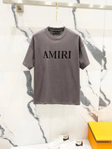 Amiri T-shirt Front Chest Letter Print logo round Neck Short Sleeve25ss New Pure Cotton Unisex Style T T-shirt OS Loose Fit Base Shirt Top Half Sleeve T-Shirt