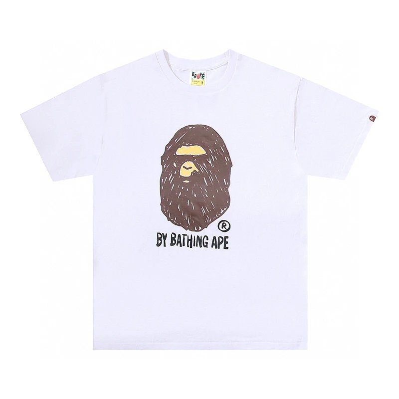 Bape T-shirt Top Version Counter Same Style Cotton Short Sleeve T T-shirt Men's and Women's Loose Summer Base Casual Half Sleeve