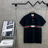 Gucci T-shirt Front Letter logo Embroidery POLO Shirt Lapel Short Sleeve25ss New Unisex Commuter Short Sleeve Summer Loose Fit T Business Shirt Plus Size T-Shirt