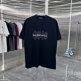 Balenciaga T-shirt Chest Print logo round Neck Short Sleeve25ss New pure cotton T Unisex T-Shirt OS Loose Fit Base Shirt Top Half Sleeve T-Shirt