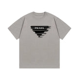 PRADA T-shirt Letter Graffiti Direct Print on Chest Logo Logo Crew Neck Short Sleeve25ss New Pure Cotton Unisex Style T T-shirt OS Loose Fit Base Shirt Top Half Sleeve T-Shirt