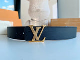 Louis Vuitton LV Belt Top version 【Counter Quality】The Most New Belt4.0cm Men's Belt Metal Buckle Men's Leather Belt with Classic Presbyopic Checkered Belt with Genuine Goods Packaging No Problem in and out of the Counter Versatile Casual Fashion Formal W