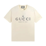 Gucci T-shirt Chest Letter Print logo round Neck Short Sleeve25ss New pure cotton T Unisex T-Shirt OS Drop Shoulder Loose Fit Base Shirt Top T-Shirt Short Sleeve