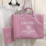 Chanel Women's Bag Top version 【Original High-Definition Version】22s Spring and Summer Series Beach Bag Shopping Bag Handbag Mummy Bag Tote Bag Beach Bag Mother and Child Bag with Small Coin Purse2022New Color