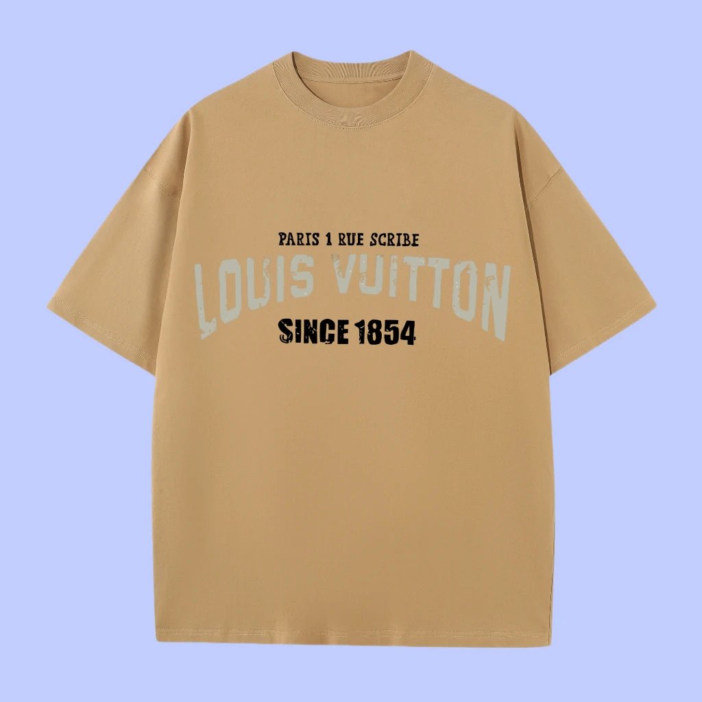 Louis Vuitton LV T-shirt Chest Brand Slogan Print logo round Neck Short Sleeve25ss New pure cotton T Unisex T-Shirt OS Loose Fit Base Shirt Top Half Sleeve T-Shirt