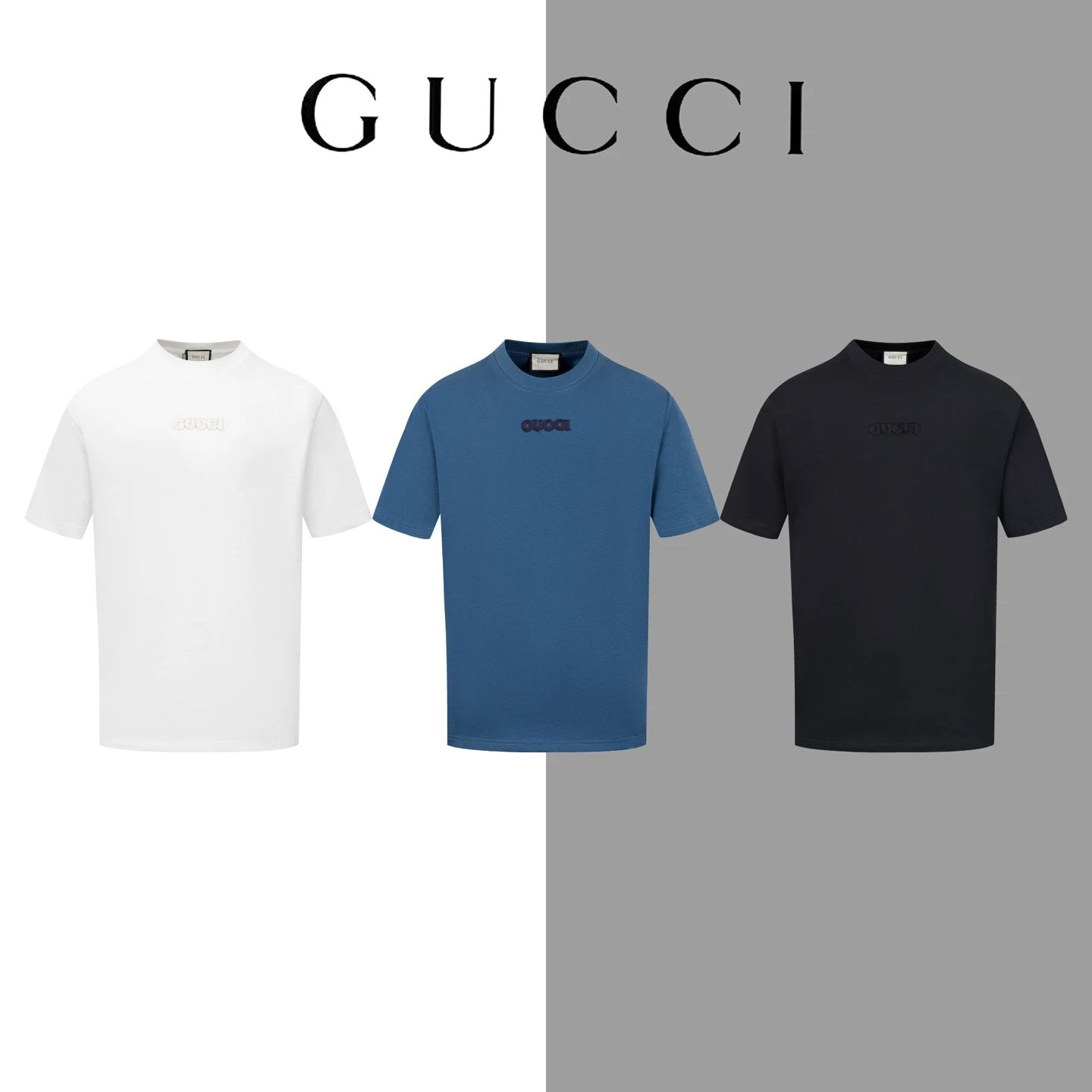 Gucci T-shirt Chest Letter Burnt Flower Embroidery logo round Neck Short Sleeve25ss New Pure Cotton Unisex Style T T-shirt OS Loose Fit Base Shirt Half Sleeve T-Shirt Top Half Sleeve