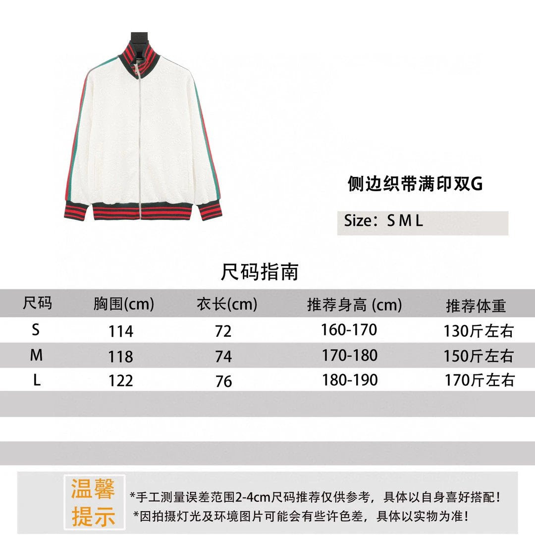 Gucci Jackets Side Ribbon Full Printed Jacquard Coat for Men and Women