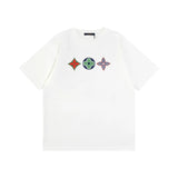 Louis Vuitton LV T-shirt Front Chest Three Flower Pattern Print logo round Neck Short Sleeve25ss New pure cotton T Unisex T-Shirt OS Loose Fit Base Shirt Top Half Sleeve T-Shirt