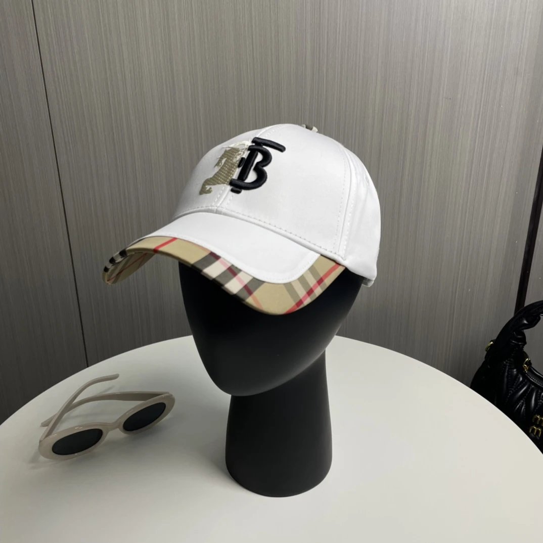 Burberry Hat B Words logo Baseball Cap Sunshade Sun Protection Duckbill Cap Unisex Couple Style Large Head Circumference Slimming Face Curved Brim Versatile Sports Hat