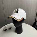 Burberry Hat B Words logo Baseball Cap Sunshade Sun Protection Duckbill Cap Unisex Couple Style Large Head Circumference Slimming Face Curved Brim Versatile Sports Hat