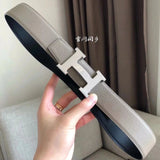 Hermes Belt Top version Men's Belt Width3.8cm Mesh H Steel Buckle Selected Double-Sided Calf Leather Double-Sided Available H Home Belt