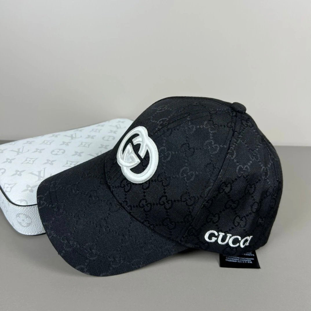 Gucci Hat Full Jacquard Print logo Baseball Cap Sunshade Sun Protection Duckbill Cap Slimming Face Curved Brim Versatile Large Head Circumference Sports Hat Unisex Couple Style