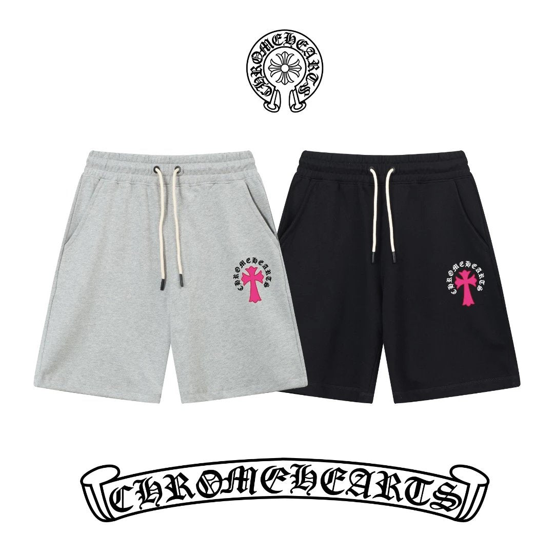 Chrome Hearts Shorts Printing logo Five-point Shorts25ss New Drawstring Casual Summer Pants American Style5Two-in-One Casual Sweatpants for Men and Women, Pure Cotton Joggers