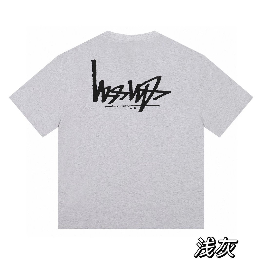 Stussy T-shirt Top Version Fashion Artwork Printed Short Sleeve T T-shirt for Men and Women23Spring New