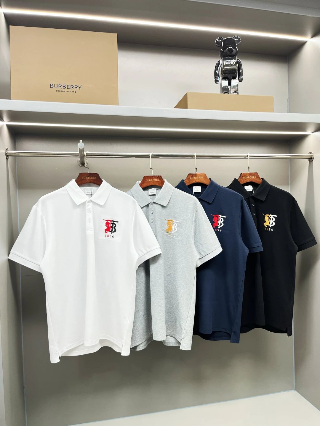 Burberry T-shirt Micro-label Comparison Embroidered Piqué Cotton POLO Shirt Lapel Short Sleeve25ss New Unisex Summer Short Sleeve OS Loose T Business Half Sleeve Shirt Plus Size T-Shirt