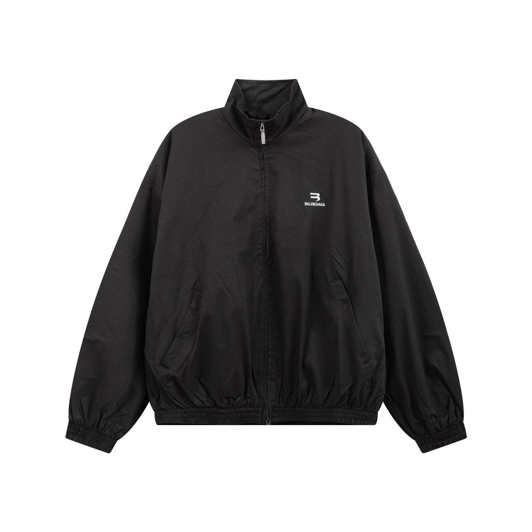 Balenciaga Jackets Double Hook Embroidery Series Heavy Thick Twill Fabric Stand Collar Jacket Coat Casual Loose Cardigan Sportswear os Unisex Style
