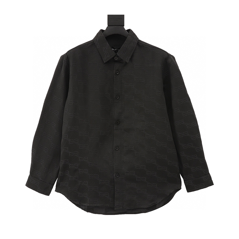 Balenciaga Shirt New Standard Double B Lock Jacquard Long-Sleeved Shirt for Men and Women