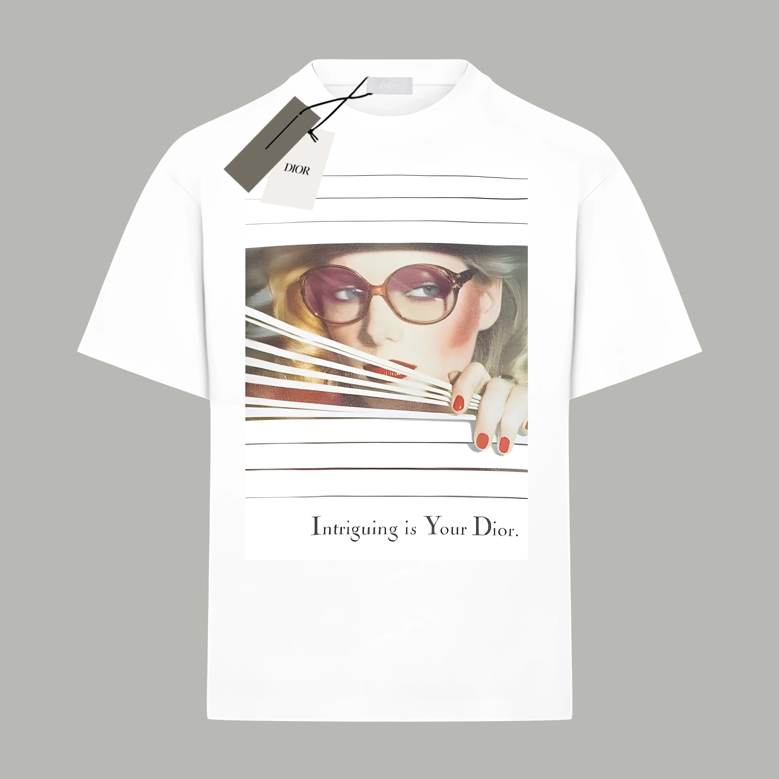 Dior T-shirt Chest Oil Painting Portrait Print logo round Neck Short Sleeve25ss New pure cotton T Unisex T-Shirt OS Loose Fit Base Shirt Top Half Sleeve T-Shirt