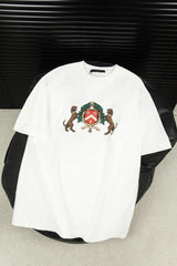Louis Vuitton LV T-shirt Front Double Dog Logo Print logo round Neck Short Sleeve25ss New Pure Cotton Unisex Style T T-shirt OS Loose Fit Base Shirt Top Half Sleeve T-Shirt