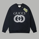 Gucci Hoodie Interlocking Double G Bead Print Pullover Crewneck Sweatshirt Pure Cotton Terry Casual Loose Pullover Sportswear Unisex Top os Version24ss Autumn and Winter New Products