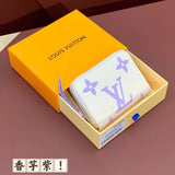 Louis Vuitton LV Wallets/Clutches Top version 【**Version】24Early Spring New Zipper Wallet Zipper Card Holder Coin Purse Women's Wallet M60574M69794