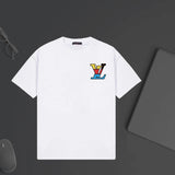 Louis Vuitton LV T-shirt Chest Patchwork Letter Print logo round Neck Short Sleeve25ss New Pure Cotton Unisex Style T Casual T-Shirt Base Layer Shirt OS Loose Fit Half Sleeve Top Plus Size