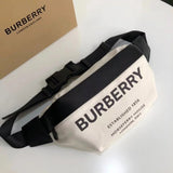 Burberry Women's Bag Top version Version Men's and Women's Bags80101441Black Medium Logo Letter logo Unisex Waist Bag Men's Crossbody Chest Bag Backpack Shoulder Bag Original Single Famous Brand Bag