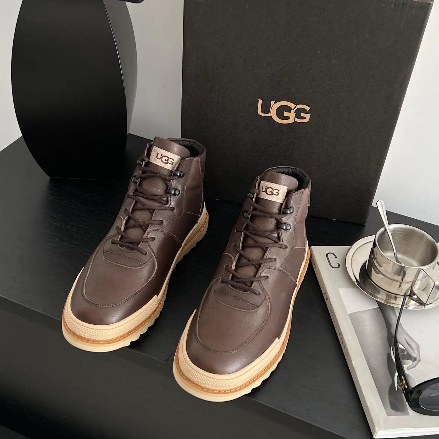 UGG Snow boots Shoes Snow Boots2024Winter New Men's Shoes Pilot Series Sheepskin Fur Integrated Warm Booties313M