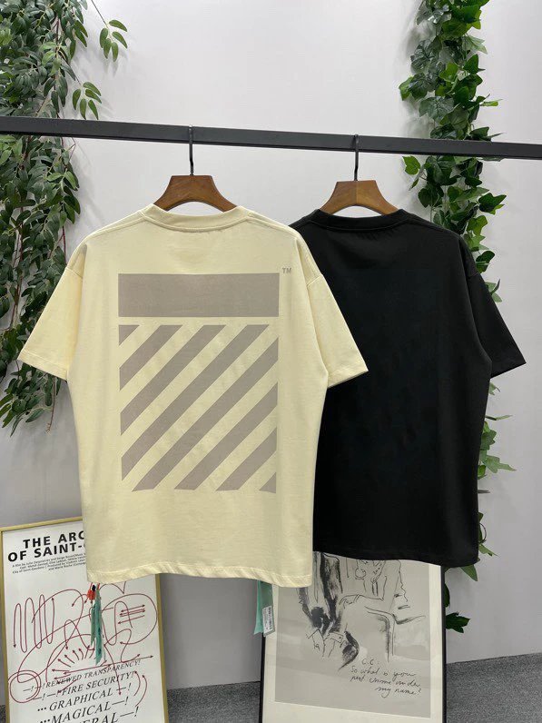 OFF-White T-shirt Top Version Counter Same Style Cotton Short Sleeve T T-shirt Men's and Women's Loose Summer Base Casual Half Sleeve