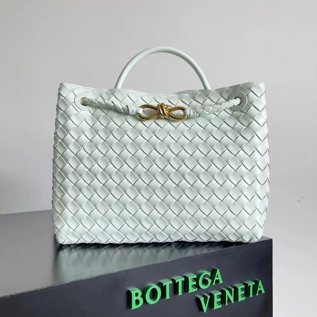 Bottega Veneta Women's Bag Top version 【Level Surrogate Shopping】Home New andiamo Handbag Woven Bag Horoscope Buckle Briefcase Large45cm Shopping Bag Tote Bag tote Bag Handbag Shoulder Crossbody Bag24New Women's Bag New Color Idle Style Square Pocket Bag