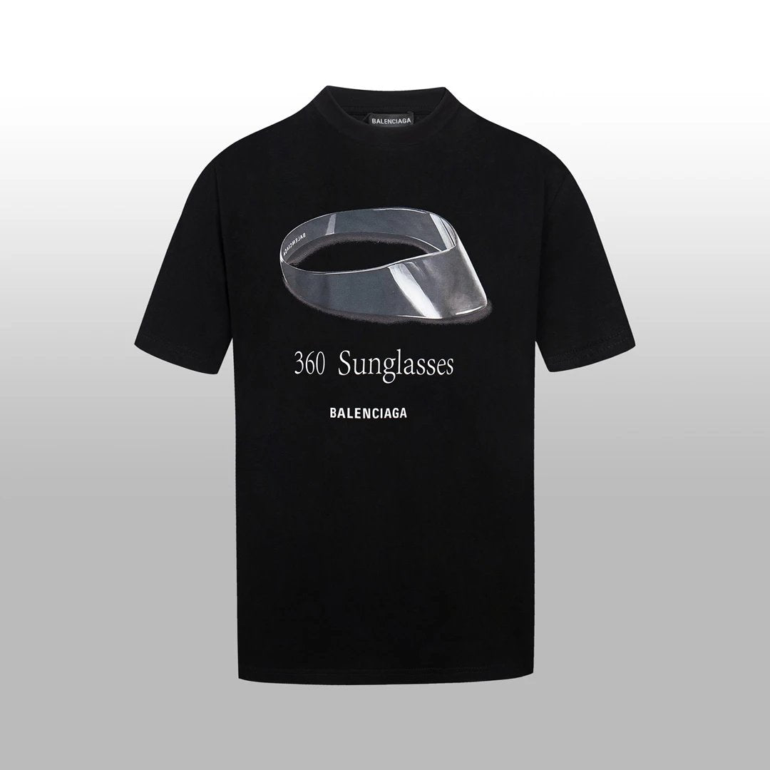 Balenciaga T-shirt Sun Hat with Chest Illustration Print logo round Neck Short Sleeve25ss New Pure Cotton Unisex Style T Casual T-Shirt Base Layer Shirt OS Loose Fit Half Sleeve Top Plus Size